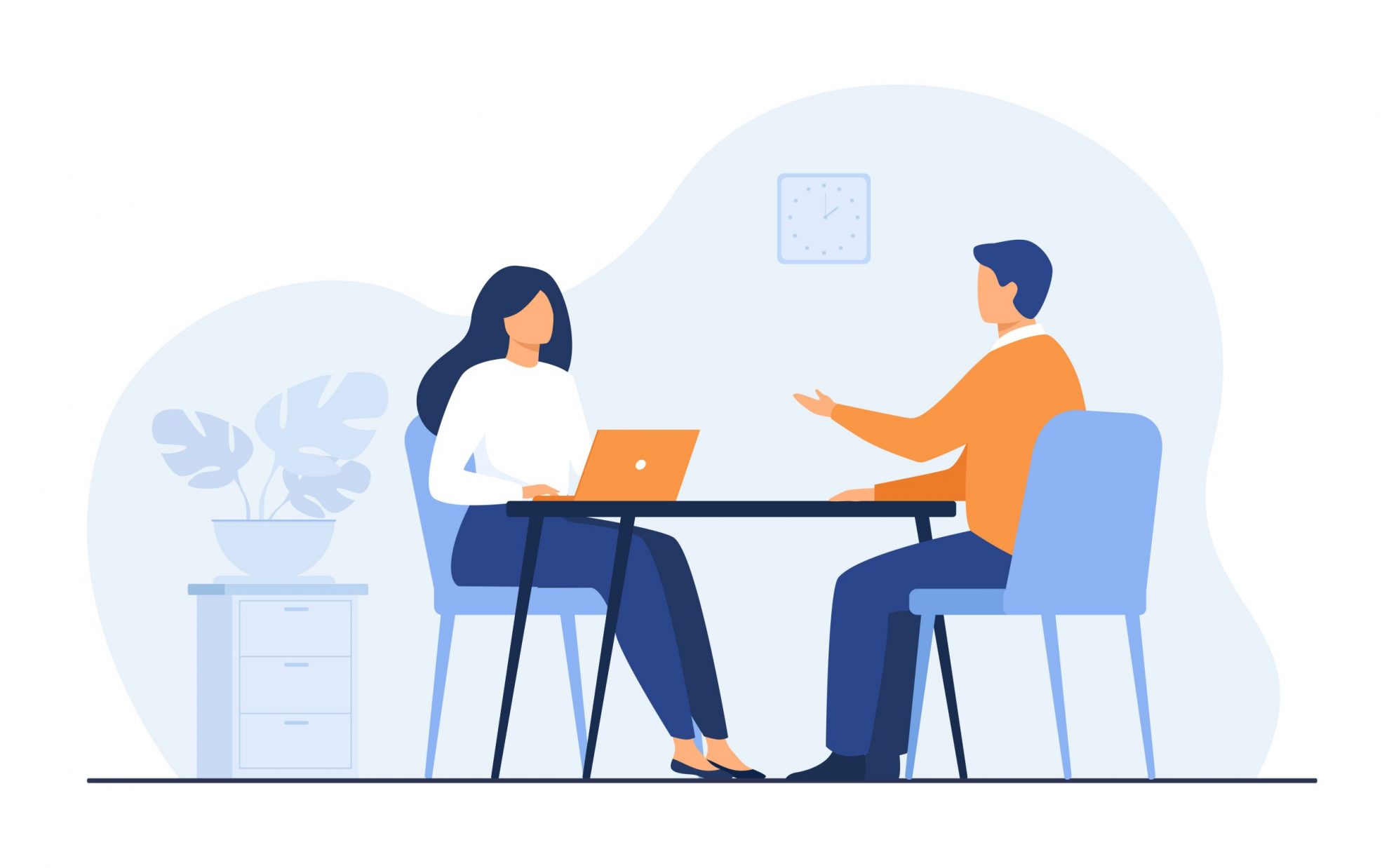 Image of people talking illustrates blog:; "Common Mistakes to Avoid During the Hire Process"