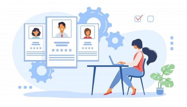 Photo of woman reviewing candidates for a job illustrates blog: "5 Job Description Mistakes To Avoid"