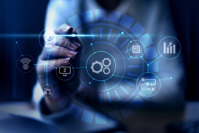 technology-freepik Man using hologram touchscreen illustrates blog "Best Practices for Implementing a Background Check Policy in Your Workplace"