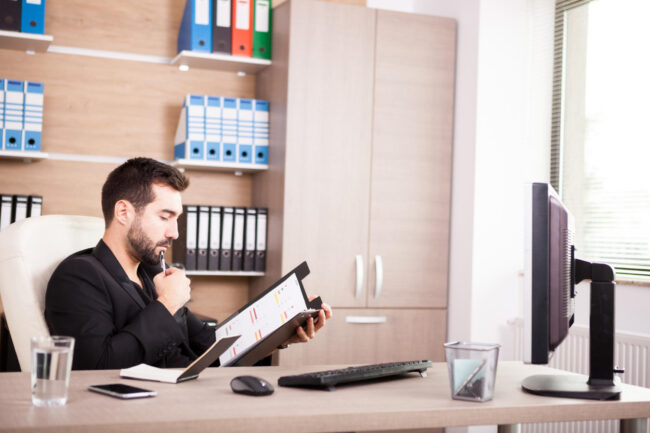 image=reference-checks-digital-hiring HR professional completing reference checks during a digital hiring process